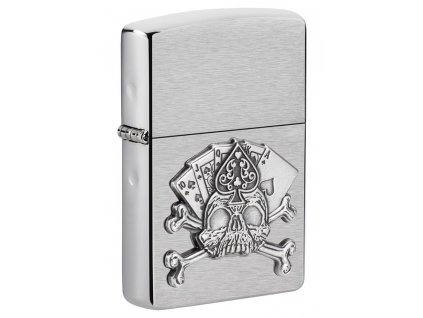 zippo card skull emblem