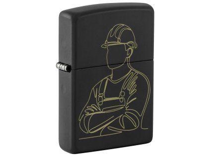 zippo worker black matte