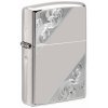 Sterling Silver Diagonal Filigree Zippo 28025