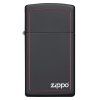 zippo slim border black red