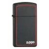 Slim® Black Matte With Red Border Zippo 26055