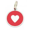 Psia známka srdce - červená 3 cm