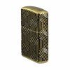zippo art deco pattern antique brass 3