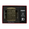 zippo art deco pattern antique brass 5