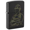 zippo worker black matte