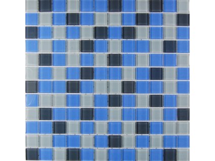 Mozaika ASHS036 skleněná modrá - šedá 29,7x29,7cm sklo