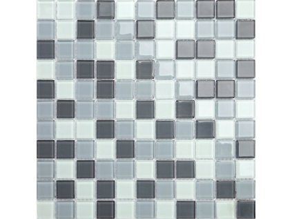 Maxwhite CH4018PM Mozaika skleněná šedá bílá 30x30cm sklo