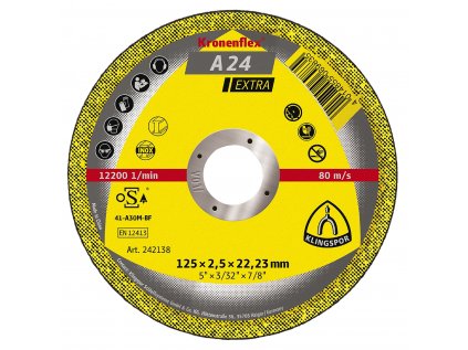 KLINGSPOR Kotouč řezný na ocel A 24 Extra A-ocel | 230x3,0x22,2 mm