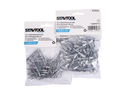 STAVTOOL Sada hlinikových nýtů | 4x10 mm (1bal/50ks)