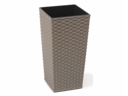 Obal na květník FINEZIA RATTAN ECO plastový 25x25x47cm