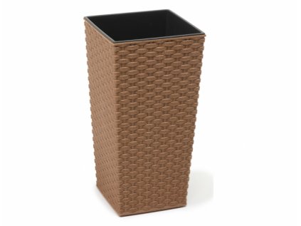 Obal na květník FINEZIA RATTAN ECO plastový 25x25x47cm