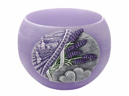 Svíčka LAVENDER KISS LAMPION KOULE vyřezávaná vonná d12cm