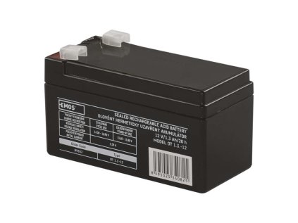 Bezúdržbový olověný akumulátor 12 V/1,3 Ah, faston 4,7 mm