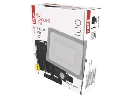 LED reflektor ILIO s pohybovým čidlem, 31W, černý, neutrální bílá