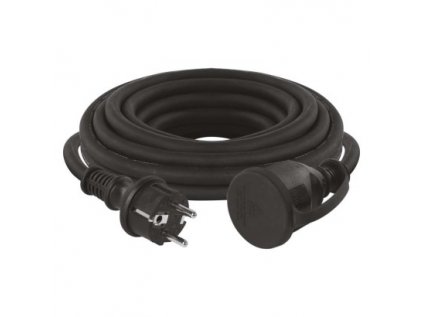 Venkovní prodlužovací kabel 5 m / 1 zásuvka / černý / guma-neopren / 230 V / 1,5 mm2