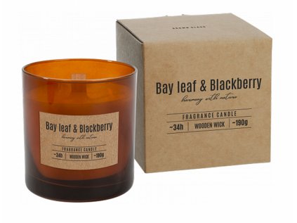 Svíčka ve skle BAY LEAF&BLACKBARRY vonná dřevěný knot 190g