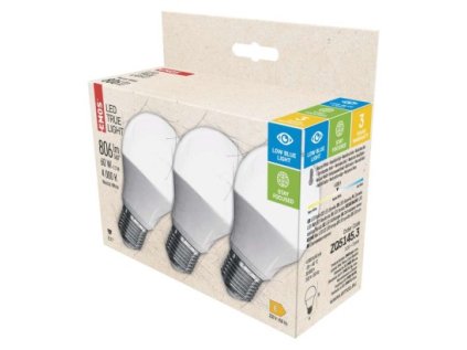 LED žárovka True Light A60 / E27 / 7,2 W (60 W) / 806 lm / neutrální bílá