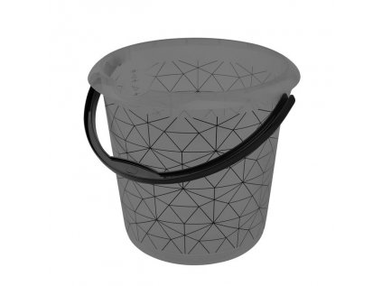 vědro 10l s výlev., křišťál.šedá+POLYGON, d30x28cm, plast