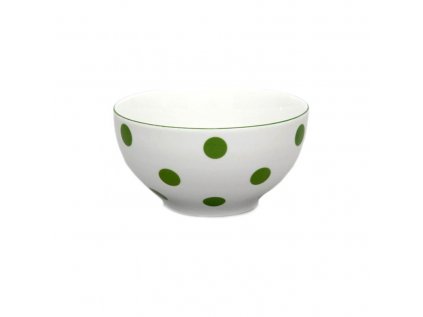 miska d14,5cm polév.zelený puntík-1.jak.THUN, čs. porcel.