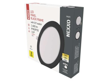 LED vestavné svítidlo NEXXO, kruhové, černé, 18W, se změnou CCT
