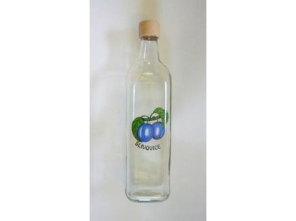 láhev 0,7 l Vierkant 700ml, ŠVESTKY, uz.27 dřevo