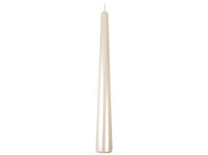 Svíčka kónická 22x240 mm lak bílá perleť, 7hod.