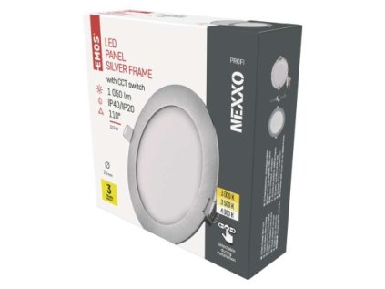 LED vestavné svítidlo NEXXO, kruhové, stříbrné, 12,5W, se změnou CCT