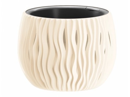 Obal na květník SANDY BOWL 2v1 plastový matný d29x19cm