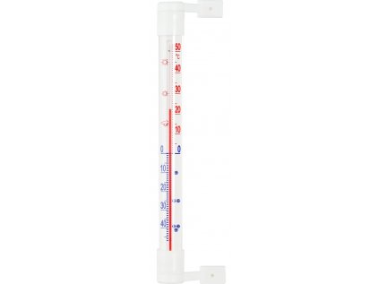 teploměr 19,0x1,8cm okenní, -50°C+50°C, samolep., plast.obj.