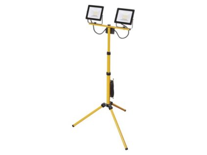 LED reflektor HOBBY SLIM, 2× 30W + trojnožka, žlutý, neutrální bílá
