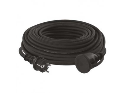 Venkovní prodlužovací kabel 30 m / 1 zásuvka / černý / guma-neopren / 230 V / 1,5 mm2