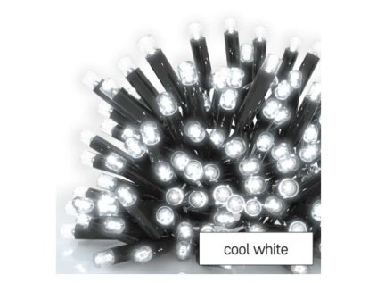 Profi LED spojovací řetěz černý, 10 m, venkovní i vnitřní, studená bílá