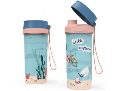 láhev 400ml, růžová MEMORY KIDS, DĚTSKÁ, IML, plast