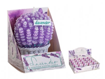 Svíčka LAVENDER zdobená 74g MOM 20ks