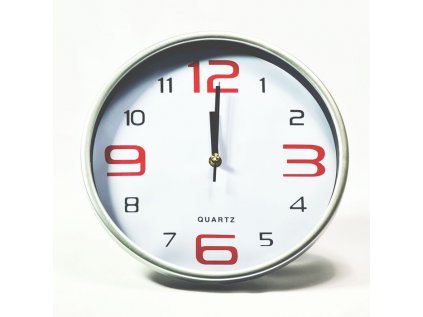 hodiny d28cm, kulatý bílý ciferník, MIX barev
