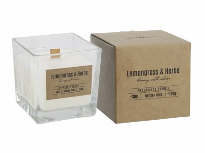 Svíčka ve skle LEMONGRASS & HERBS vonná 170g