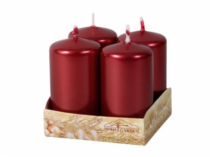 Svíčka adventní metalická lesklá d4x8cm 4ks
