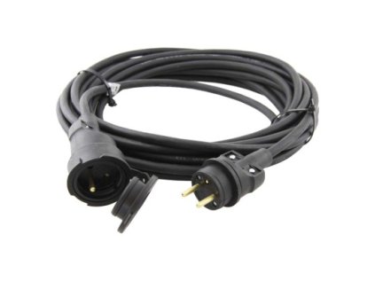 Venkovní prodlužovací kabel 30 m / 1 zásuvka / černý / guma / 230 V / 1,5 mm2
