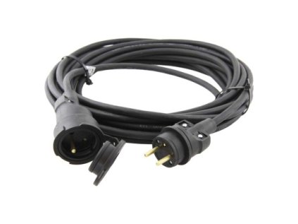 Venkovní prodlužovací kabel 25 m / 1 zásuvka / černý / guma / 230 V / 1,5 mm2