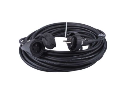 Venkovní prodlužovací kabel 20 m / 1 zásuvka / černý / guma / 230 V / 2,5 mm2