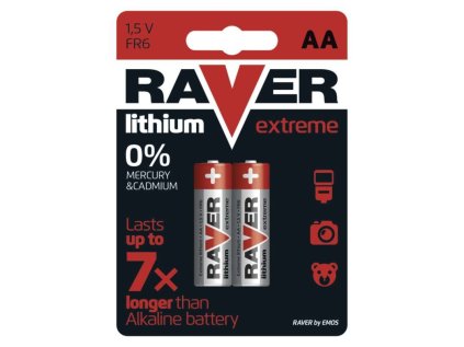 Lithiová baterie RAVER AA (FR6), 2 ks