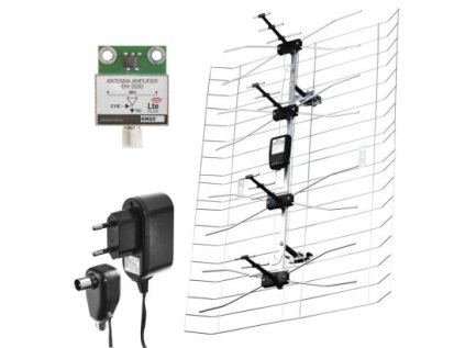 Anténa venkovní EM-030, 0–100 km, DVB-T2, DAB, filtr LTE/4G