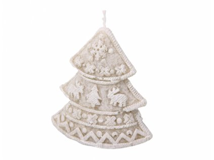 Svíčka STROMEČEK VANILKA vánoční stearinová 9x9,5cm