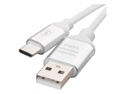 Nabíjecí a datový kabel USB-A 2.0 / USB-C 2.0, 1 m, bílý