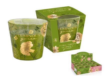 Svíčka ve skle FLORAL GARDEN LUMINOUS GREEN vonná 115g