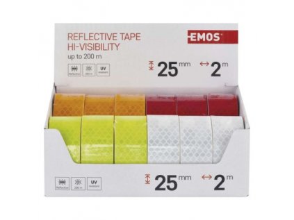 Reflexní páska 25 mm / 2m, 12 ks, display box