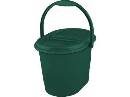 vědro 13l s víkem ECO zelená 37x29,5x27,5cm, plast