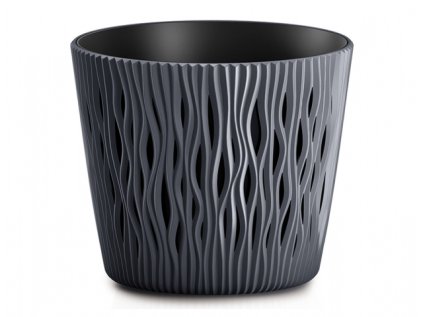 Obal na květník SANDY 2v1 plastový matný d23x19cm