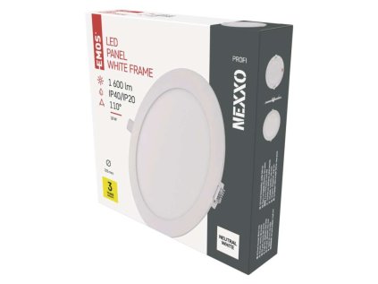 LED vestavné svítidlo NEXXO, kruhové, bílé, 18W, neutrální bílá