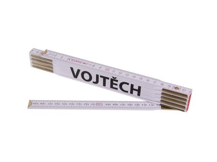 Metr skládací 2m VOJTĚCH (PROFI,bílý,dřevo)